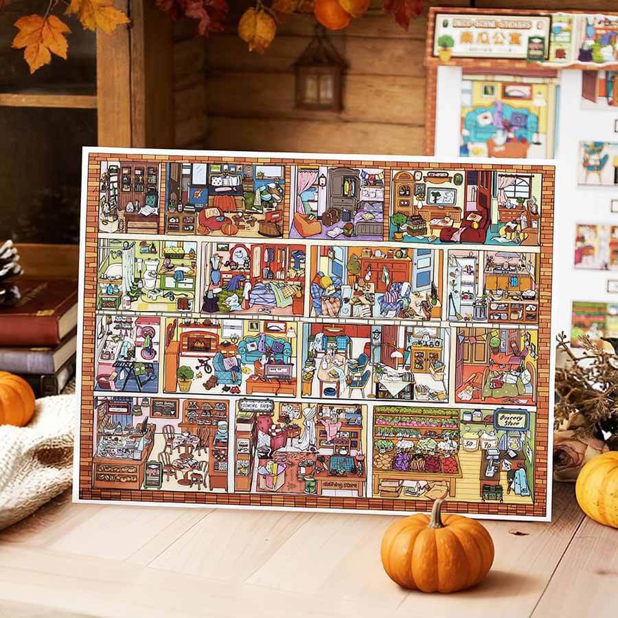 Urban Bites DIY 3D Scene Stickers 2 Cute Miniature Scenes(L)