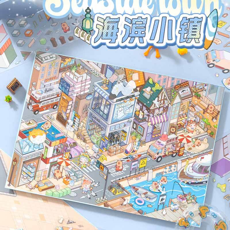 Urban Charm DIY 3D Scene Stickers 2 Cute Miniature Scenes(L)