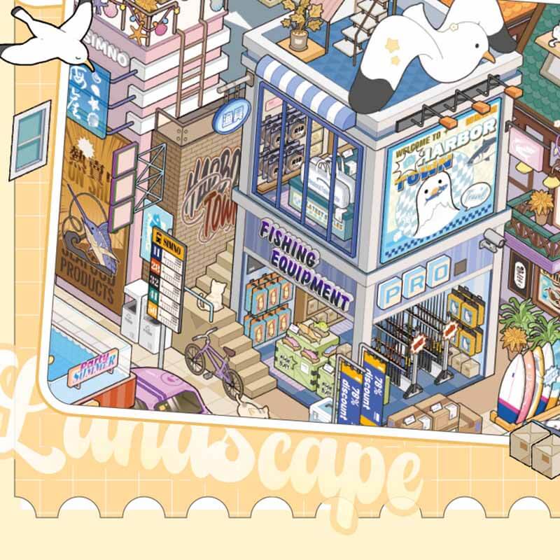 Urban Charm DIY 3D Scene Stickers 2 Cute Miniature Scenes(L)