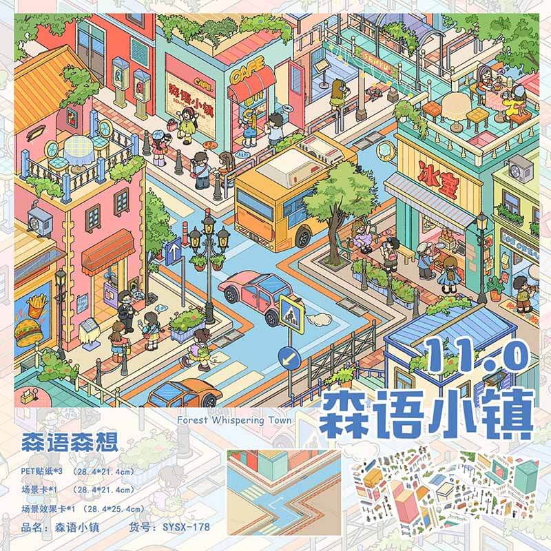 Urban Everyday DIY 3D Scene Stickers 2 Cute Scenes(L)