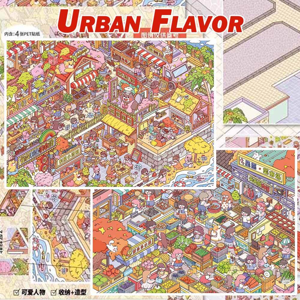 Urban Flavors DIY 3D Scenes Sticker 2 Cute Miniature Scenes(xL)