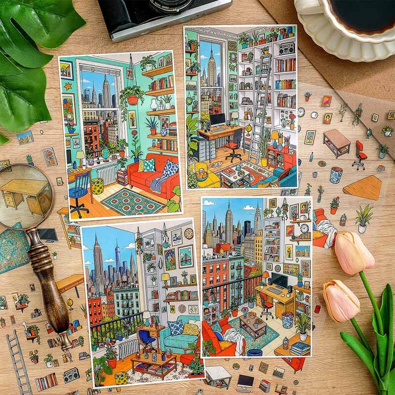 Urban Nest DIY 3D Scene Stickers With Guide Lines(S)