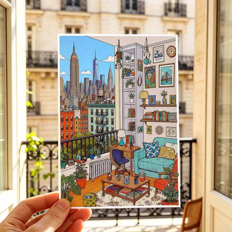 Urban Nest DIY 3D Scene Stickers With Guide Lines(S)