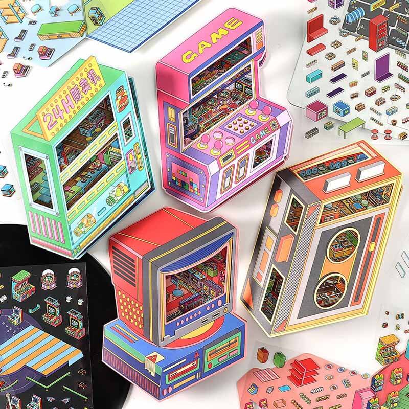 Urban Play District DIY 3D Scene Stickers 4 Cute Miniature Scenes(L)