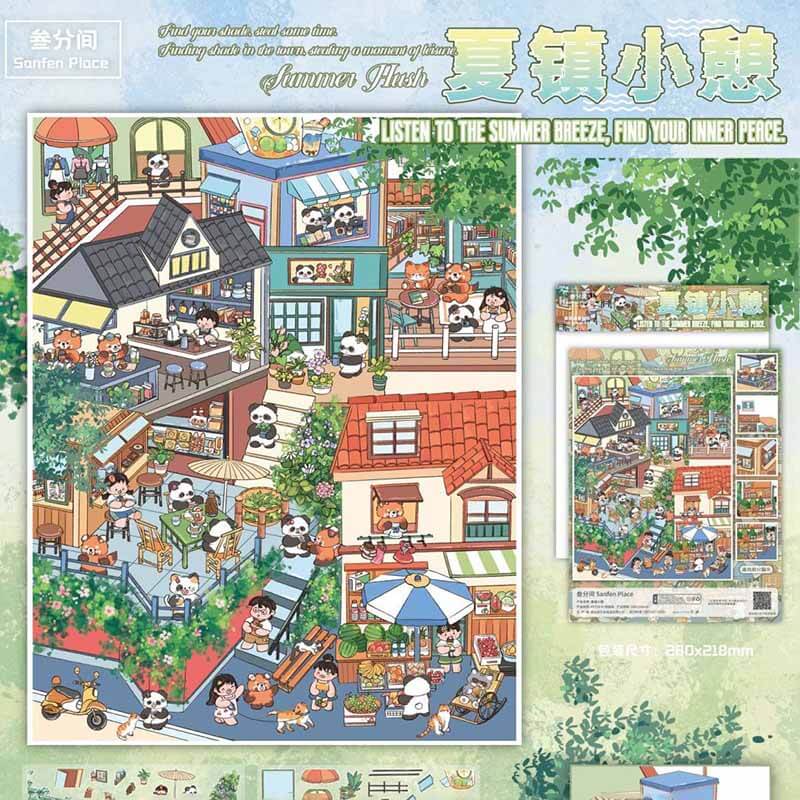 Urban Serenade DIY 3D Scene Stickers 3 Cute Miniature Scenes(L)