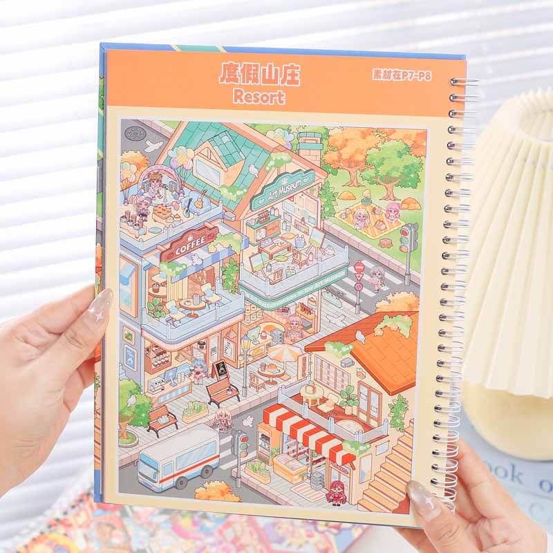 Urban Street Collection DIY 3D Sticker Book 7 Cute Scenes(L)