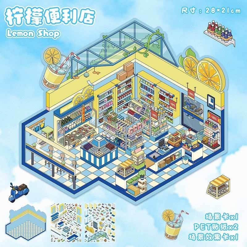 Urban Survival DIY 3D Scene Stickers 2 Cute Miniature Scenes(L)