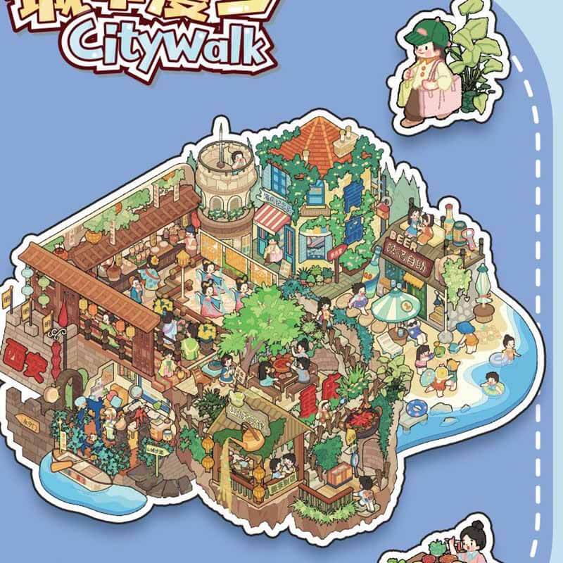 Urban Wildernes DIY 3D Scene Stickers 4 Cute Miniature Scenes(L)