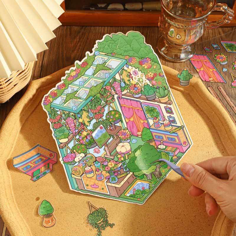 Utopia Vibes DIY 3D Scene Stickers 4 Cute Miniature Scenes(L)