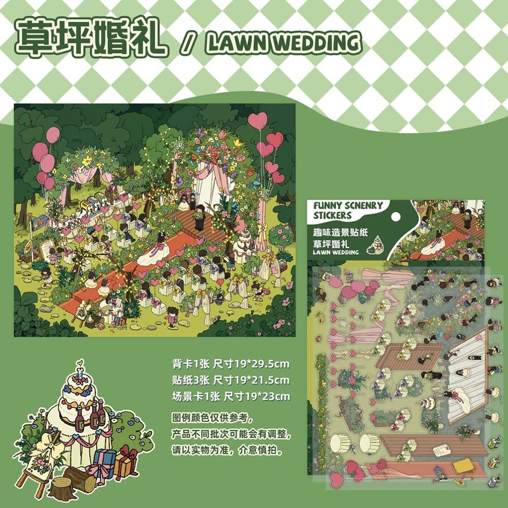 Wonderful Nook Scene Stickers 4 Cute Miniature Scenes(L)