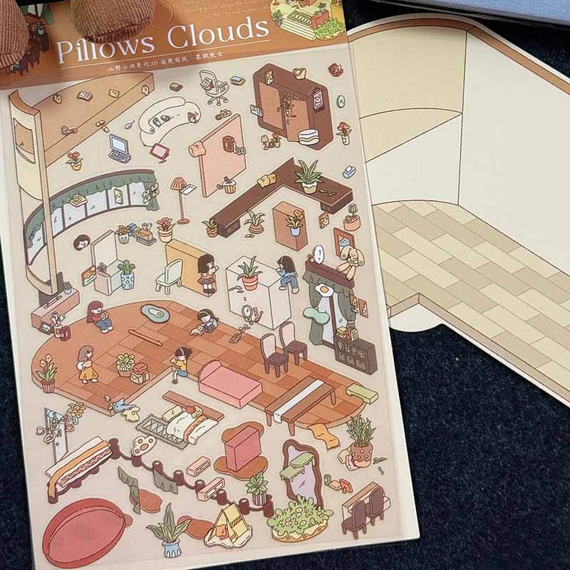 Verses in Mist DIY 3D Scene Stickers 4 Cute Miniature Scenes(M)