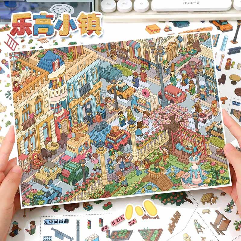 Vintage Hunt DIY 3D Scene Stickers With Guide Lines(L)