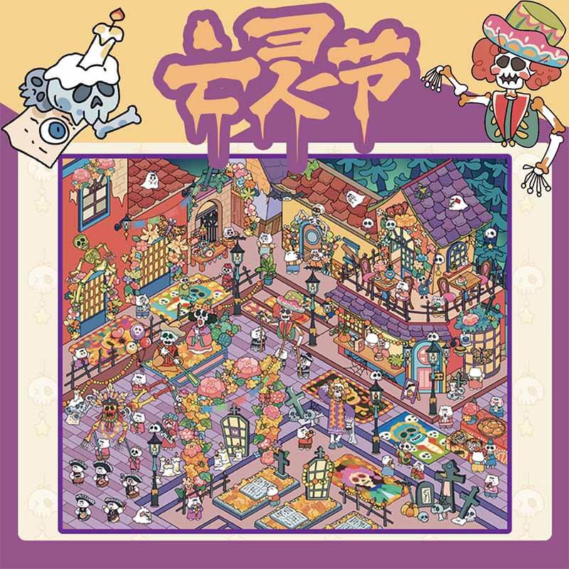 Vintage Nostalgia DIY 3D Scene Stickers 6 Cute Miniature Scenes(M)