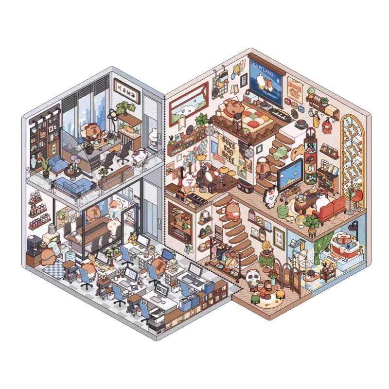 Wedding March DIY 3D Scene Stickers 2 Cute Miniature Scenes(L)