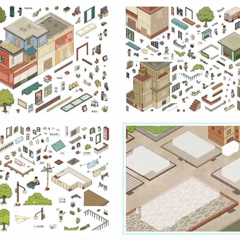Wander Through DIY 3D Scene Stickers 4 Cute Miniature Scenes(L)
