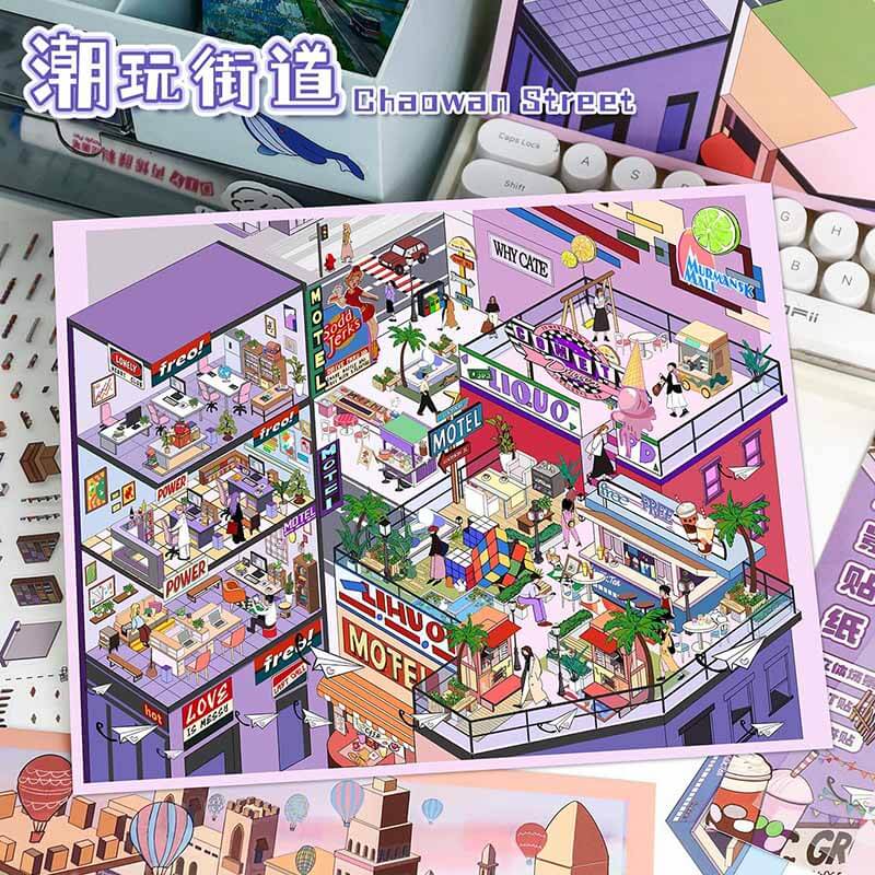 Wanderer’s Bazaar DIY 3D Scene Stickers 2 Cute Miniature Scenes(L)
