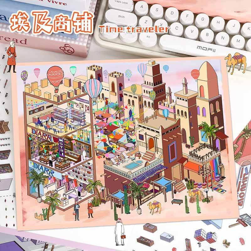 Wanderer’s Bazaar DIY 3D Scene Stickers 2 Cute Miniature Scenes(L)