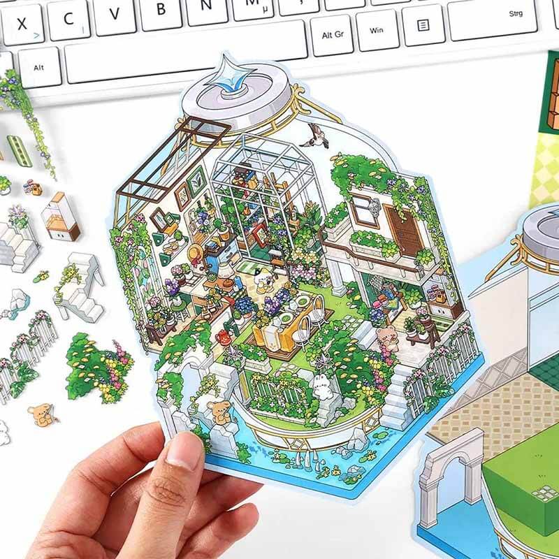 Wanderer's Haven DIY 3D Scene Stickers 4 Cute Miniature Scenes(S)