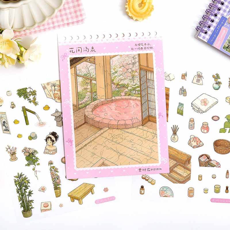 Warm Cottage Book DIY 3D Scene Stickers With Guide Lines(S)