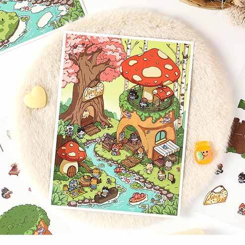 Wayfarer Sanctum DIY 3D Scene Stickers 4 Cute Miniature Scenes(S)