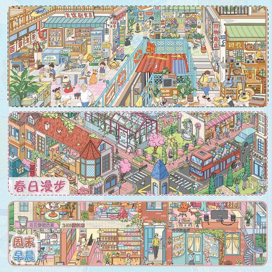 Weekend Morning DIY 3D Scene Stickers With Guide Lines(XL)