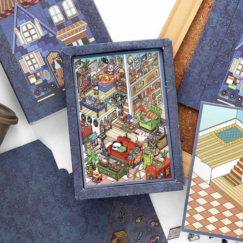 Whimsical Homes DIY 3D Scene Stickers 4 Cute Miniature Scenes(S)