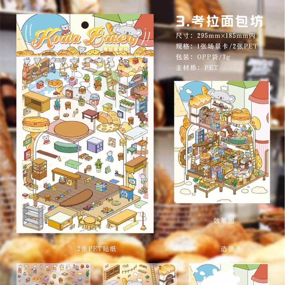Whimsical Dreamscape DIY 3D Scene Stickers 4 Cute Miniature Scenes(L)