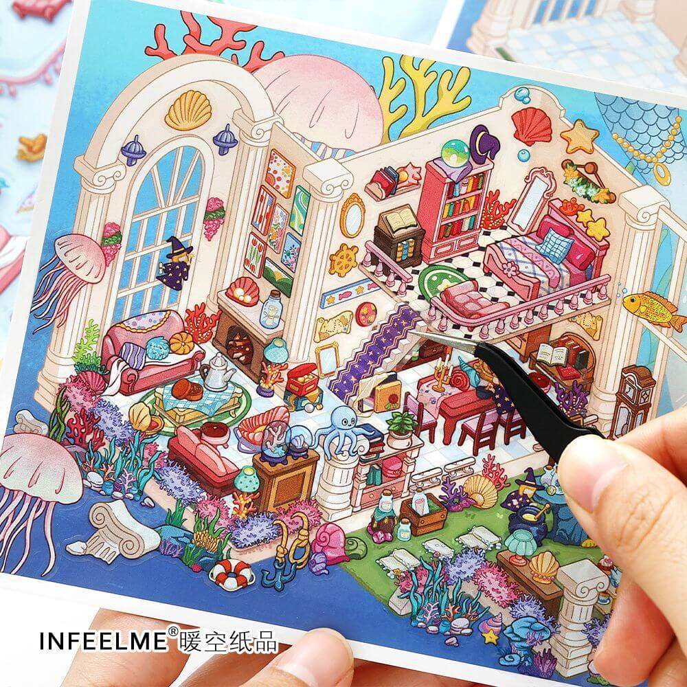 Whimsy Chamber DIY 3D Scene Stickers 4 Cute Scenes(S)