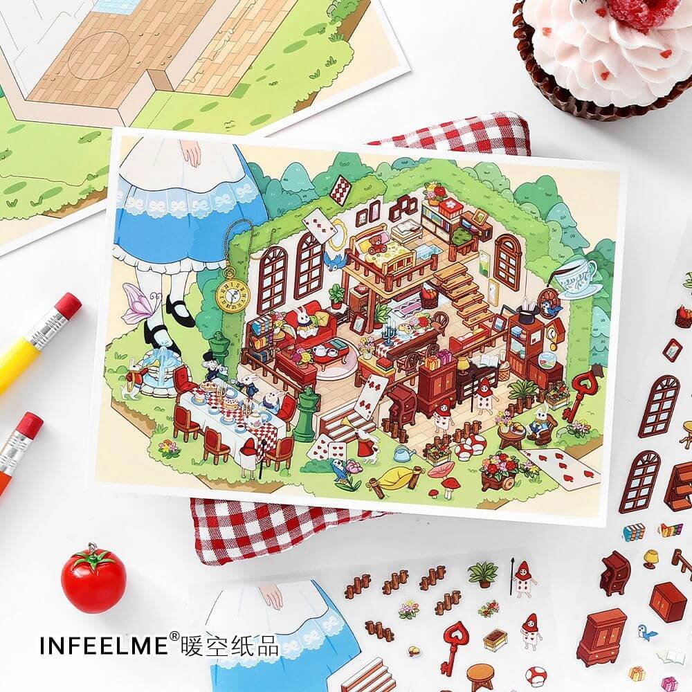 Whimsy Chamber DIY 3D Scene Stickers 4 Cute Scenes(S)