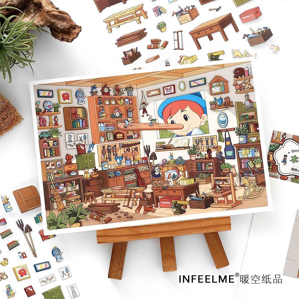 Whimsy Chamber DIY 3D Scene Stickers 4 Cute Scenes(S)