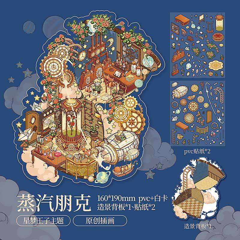 Whimsy Realms DIY 3D Scene Stickers 4 Cute Miniature Scenes(M)