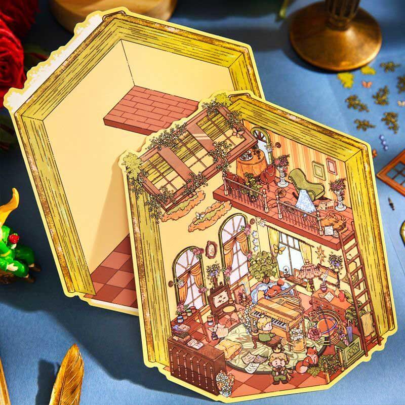 Whimsy Realms DIY 3D Scene Stickers 4 Cute Miniature Scenes(M)