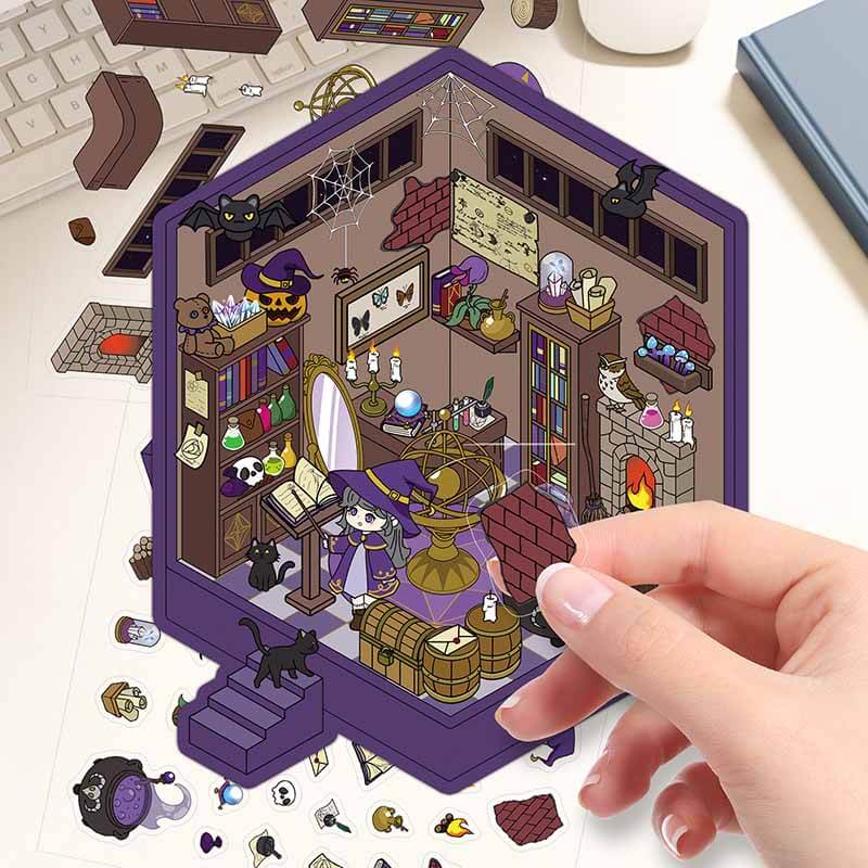 Whimsy Retreats DIY 3D Scene Stickers 4 Cute Miniature Scenes(S)