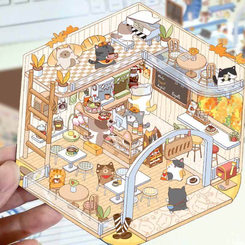 Whimsy Wonders 3D Scene Stickers 4 Cute Miniature Scenes