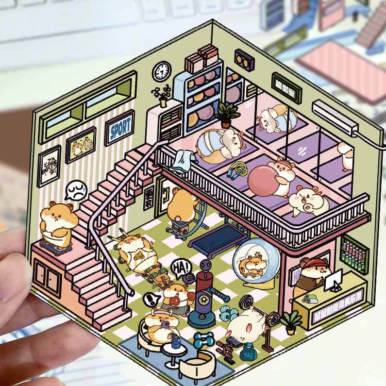 Whimsy Wonders 3D Scene Stickers 4 Cute Miniature Scenes