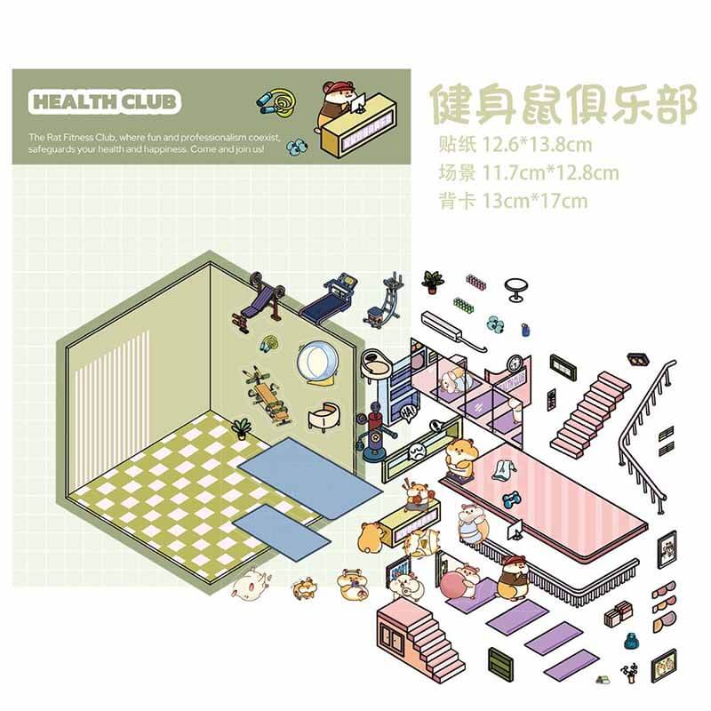 Whimsy Wonders DIY 3D Scene Stickers 4 Cute Miniature Scenes(S)