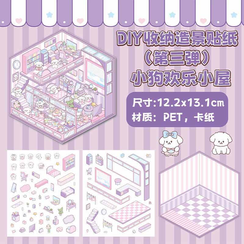 Wholesome Haven DIY 3D Sticker Collection 4 Cute Miniature Scenes(S)