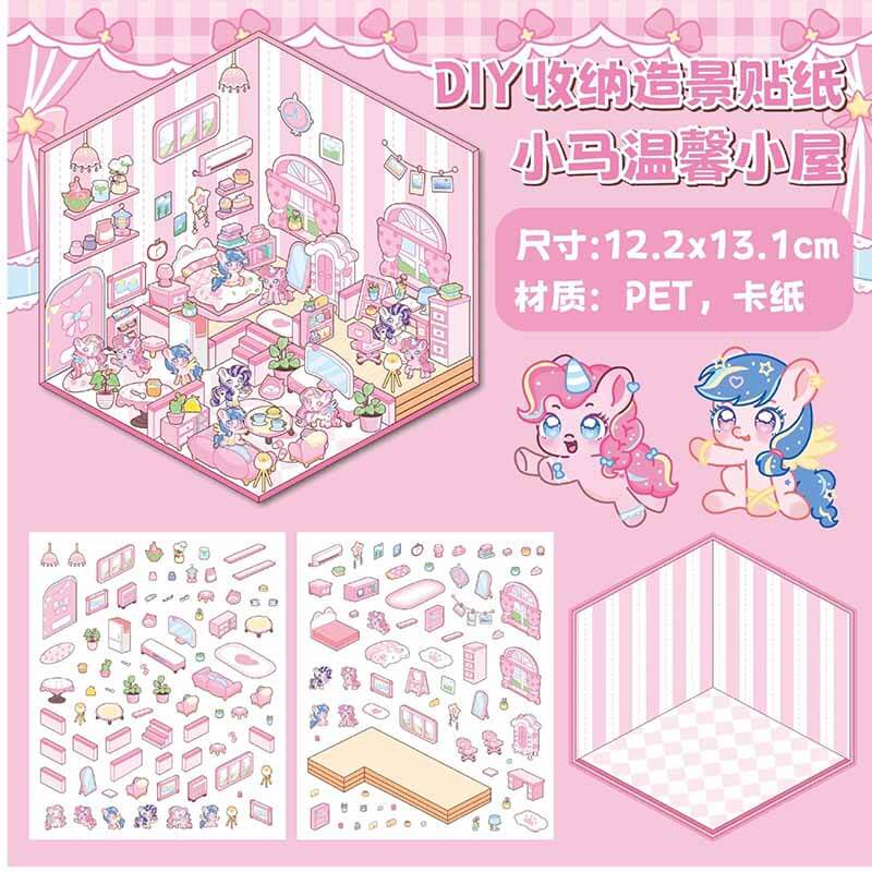 Wholesome Haven DIY 3D Sticker Collection 4 Cute Miniature Scenes(S)