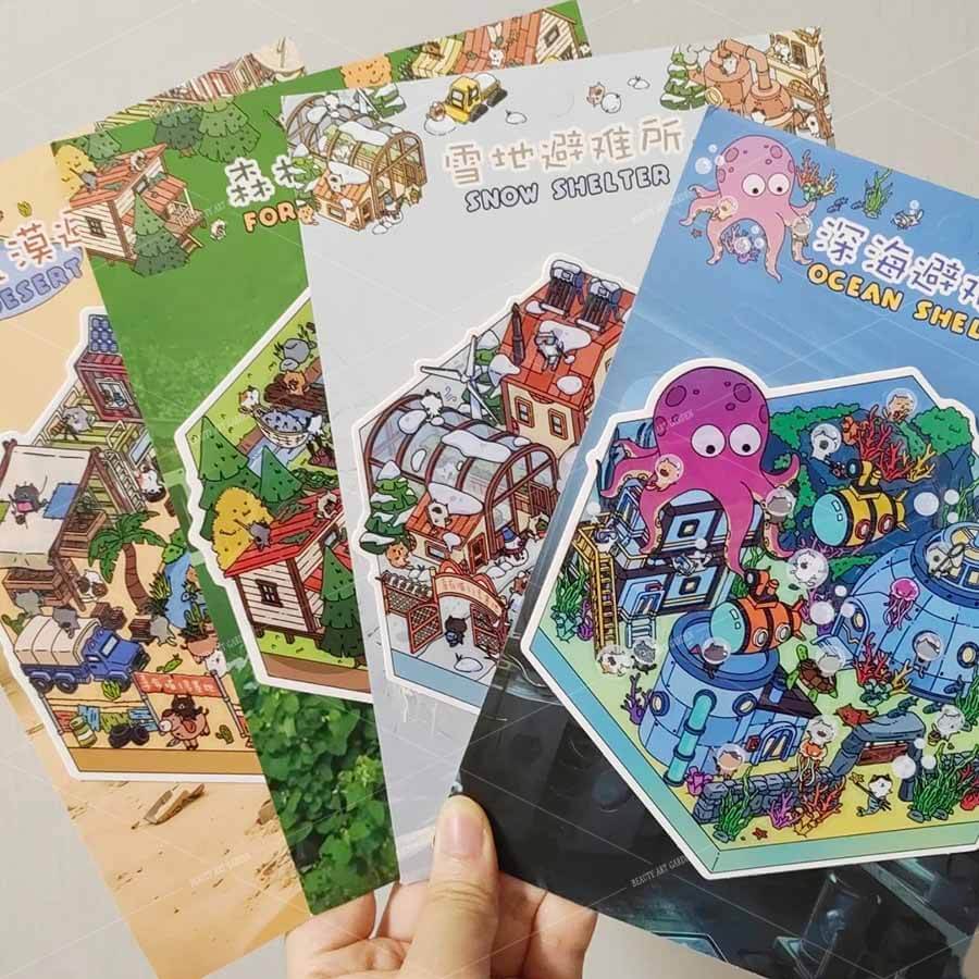 Wilderness Haven DIY 3D Scene Stickers 4 Cute Miniature Scenes(S)