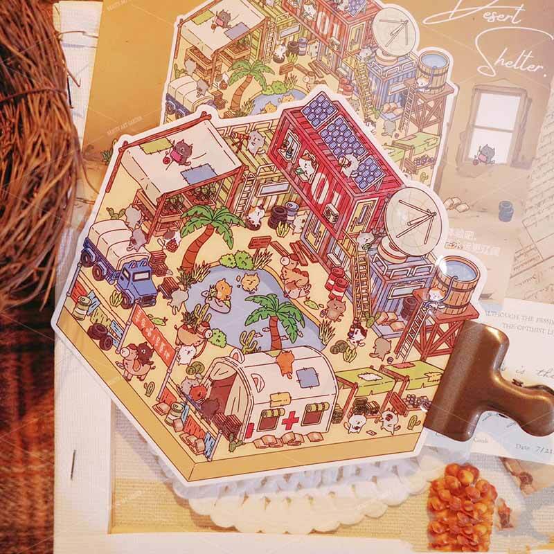 Wilderness Haven DIY 3D Scene Stickers 4 Cute Miniature Scenes(S)