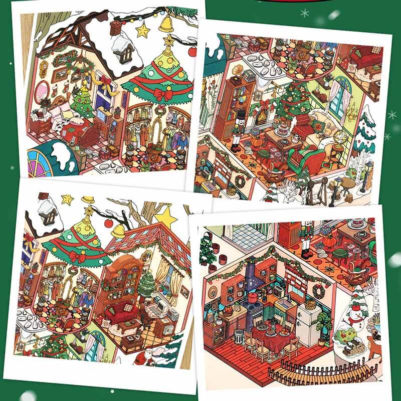 Winter Glow DIY 3D Scene Stickers 2 Cute Miniature Scenes(L)