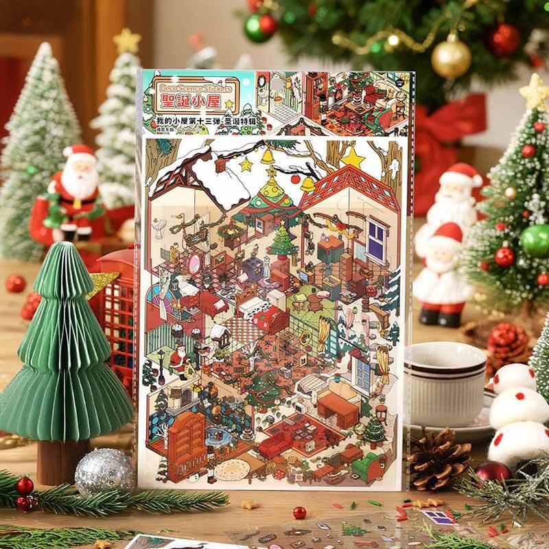 Winter Glow DIY 3D Scene Stickers 2 Cute Miniature Scenes(L)