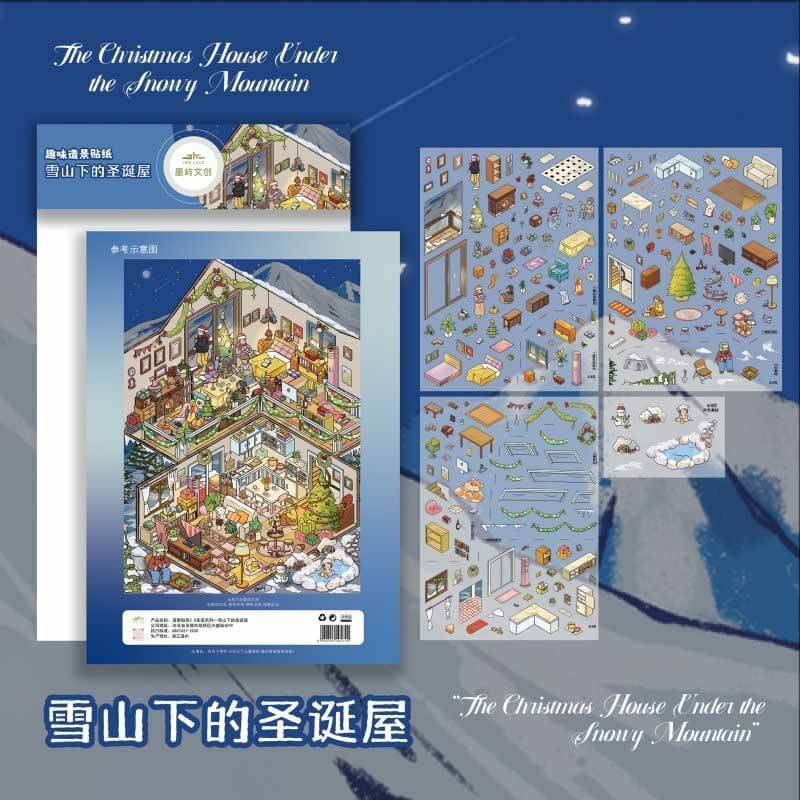 Winter Tale Build DIY 3D Scenes Sticker 4 Cute Scenes(L)