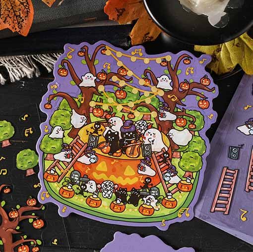 Wonder Carnival DIY 3D Scene Stickers 4 Cute Miniature Scenes(S)