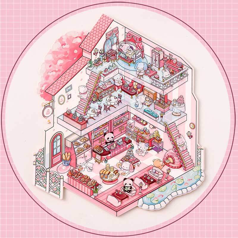 Wonder Spots DIY 3D Scene Stickers 4 Cute Miniature Scenes(L)