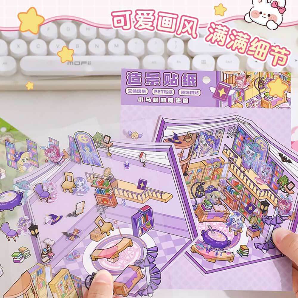 Wonderful Shop DIY 3D Scene Stickers 4 Cute Miniature Scenes(S)