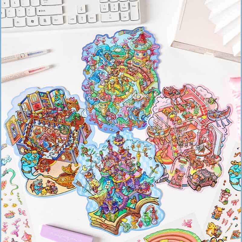 Wonders of Magic DIY 3D Scene Stickers 4 Cute Miniature Scenes(L)