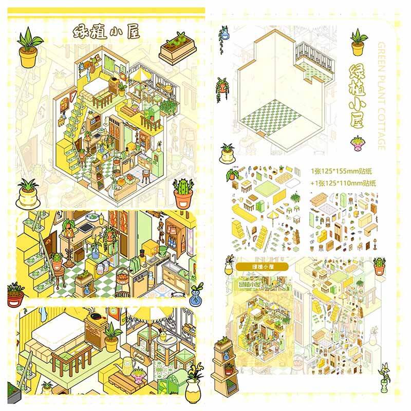 Woodland Atelier DIY 3D Scene Stickers 4 Cute Scenes(S)