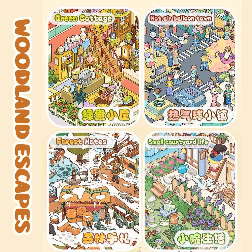Woodland Escapes DIY 3D Scene Stickers 4 Cute Scenes(L)