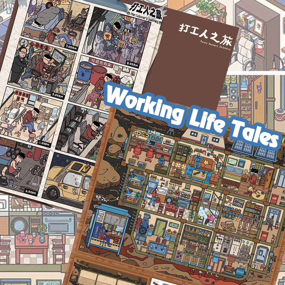 Working Life Tales DIY 3D Scene Stickers 2 Cute Miniature Scenes(L)